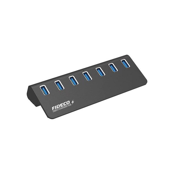 מפצל USB 3.2 Gen2 עם 7 יציאות - כולל ספק כח - FIDECO H718S