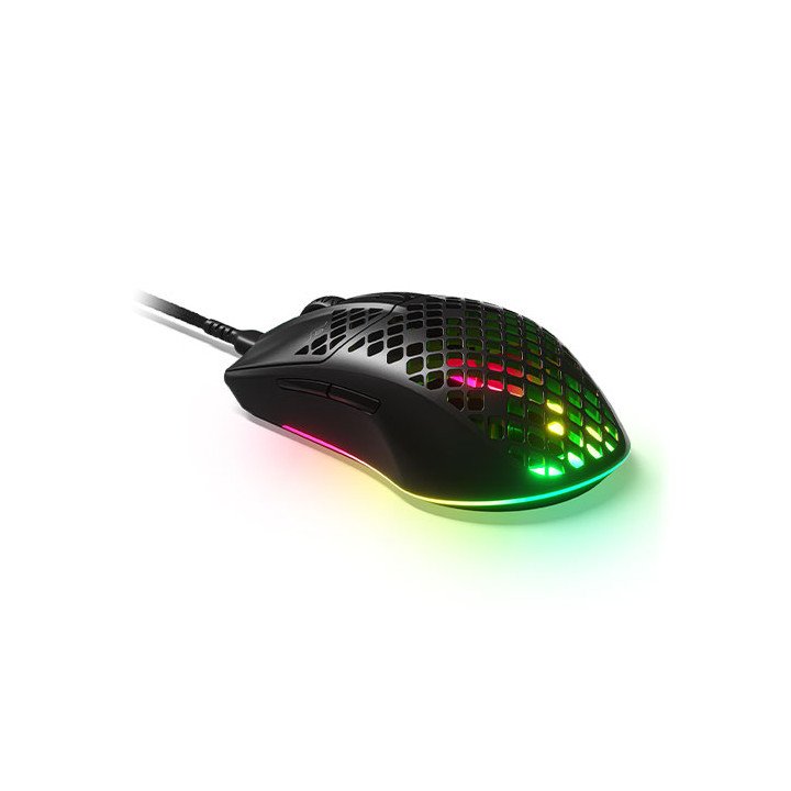 עכבר גיימינג חוטי SteelSeries Aerox 3 Gaming  כולל תאורת לד צבע שחור