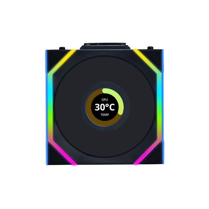מאוורר למארז 12 ס''מ עם מסך Lian Li UNI FAN SL Wireless – צבע שחור