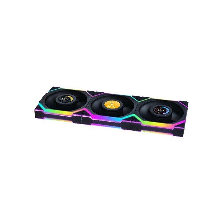 מאוורר למארז 12 ס''מ עם מסך Lian Li UNI FAN SL Wireless – צבע שחור