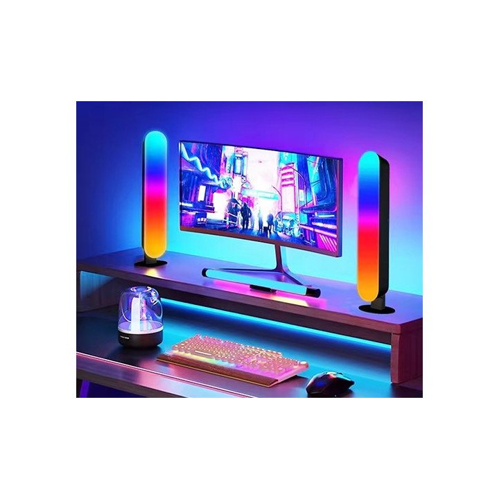 תאורת גיימינג - זוג פסי תאורה MIZUKI LED RGB עם שלט רחוק וסנכרון מוזיק