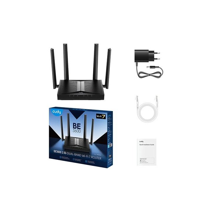 ראוטר Cudy WR3600H BE3600 Wi-Fi 7 Router 3570 Mbps 4 Gigabit Ports חיב