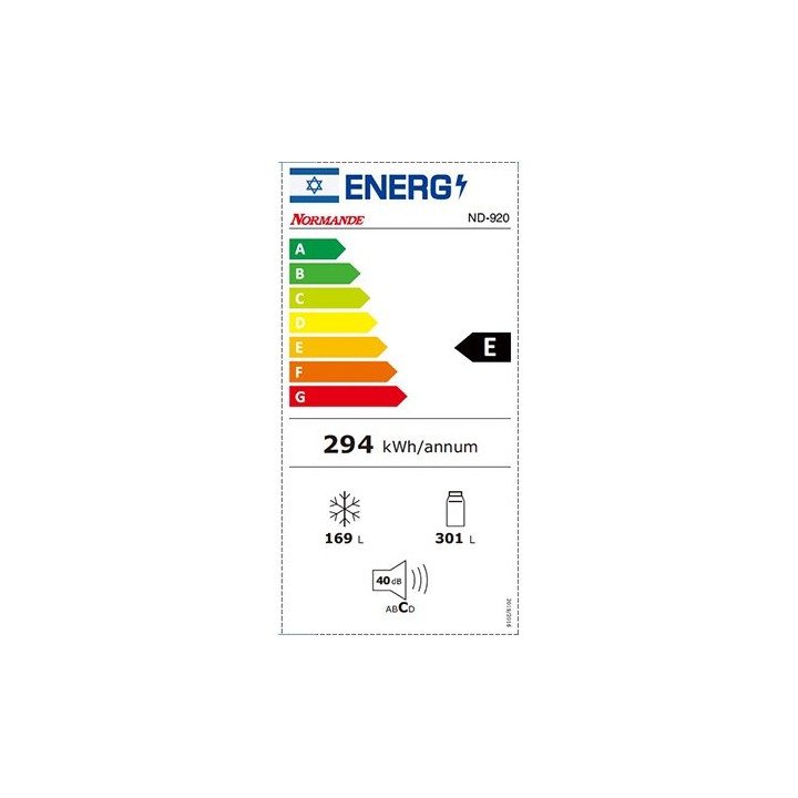 מקרר 4 דלתות 540 ליטר No Frost אינוורטר נורמנדה זכוכית שחורה Normande 