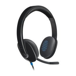 אוזניות גיימינג חוטיות Logitech H540 USB עם מיקרופון בצבע שחור