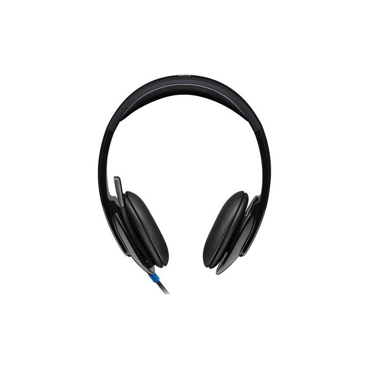 אוזניות גיימינג חוטיות Logitech H540 USB עם מיקרופון בצבע שחור