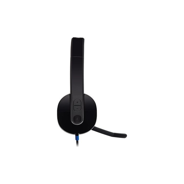 אוזניות גיימינג חוטיות Logitech H540 USB עם מיקרופון בצבע שחור