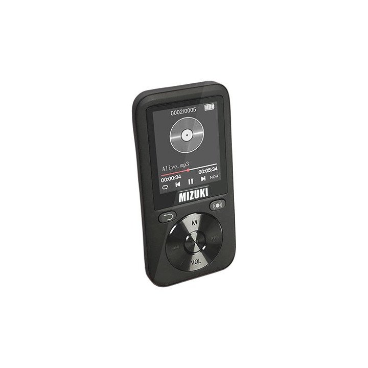 נגן MP3 בנפח 32GB עם רשמקול ותפריט בעברית בצבע שחור Mizuki MIZ-S67BT