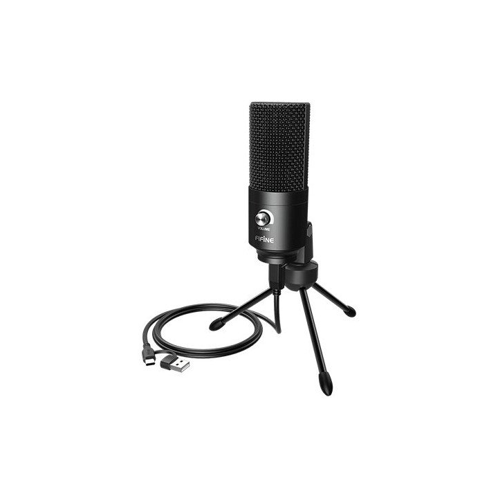 מיקרופון גיימינג קונדנסר שולחני עם Fifine K669 PRO USB צבע שחור