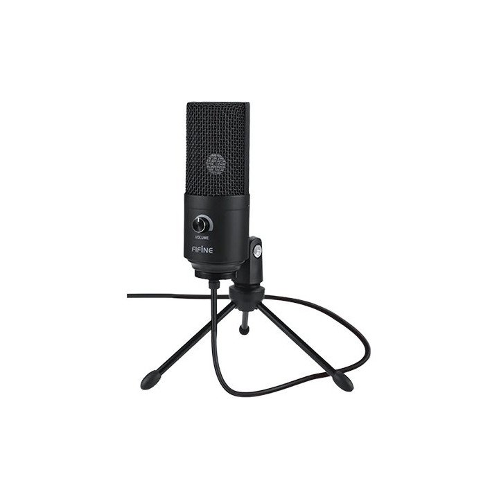 מיקרופון גיימינג קונדנסר שולחני עם Fifine K669 PRO USB צבע שחור
