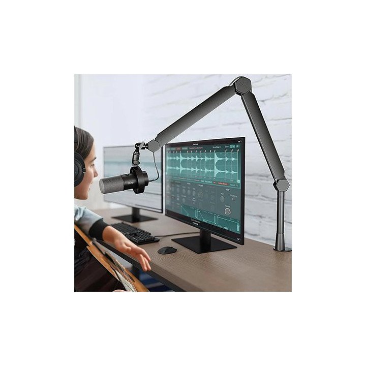 זרוע למיקרופון Fifine BM66 Microphone Boom Arm Stand בצבע שחור