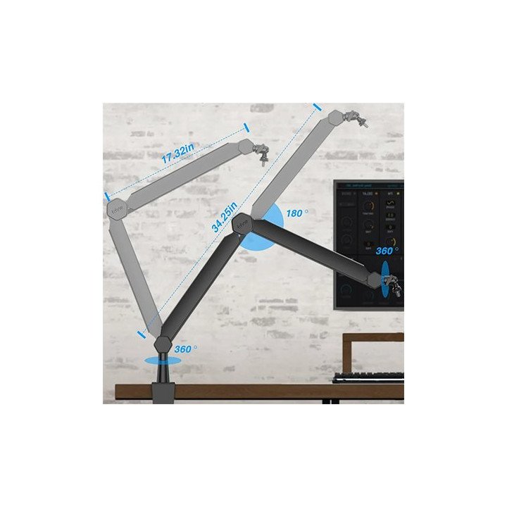 זרוע למיקרופון Fifine BM66 Microphone Boom Arm Stand בצבע שחור