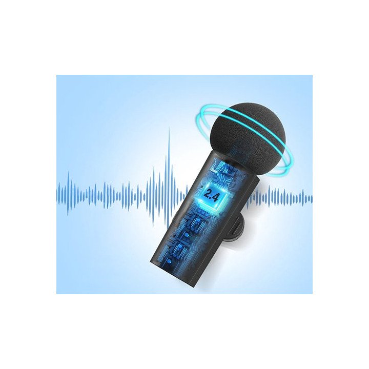 מיקרופון דש אלחוטי 2 יחידות Fifine M8 Dual Wireless Lapel 2.4GHz/UHF