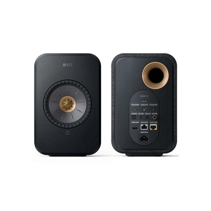 זוג רמקולים אלחוטיים Wireless HiFi Speakers LSX II KEF בצבע שחור