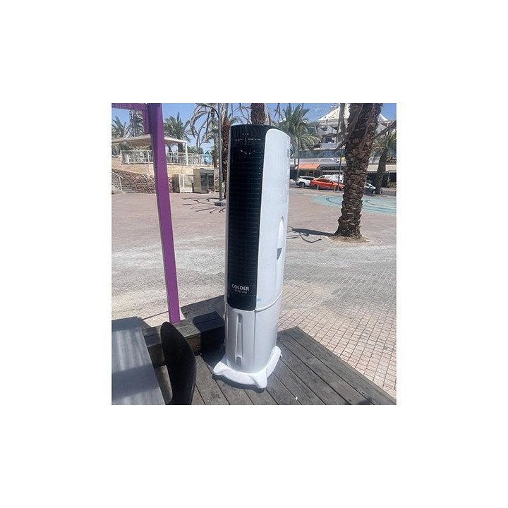 מצנן אוויר נייד 12,000 מק"ש עם שלט Colder Longi Lite בצבע שחור ולבן – 