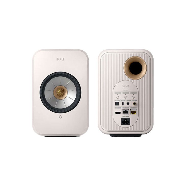 זוג רמקולים אלחוטיים Wireless HiFi Speakers LSX II KEF בצבע לבן