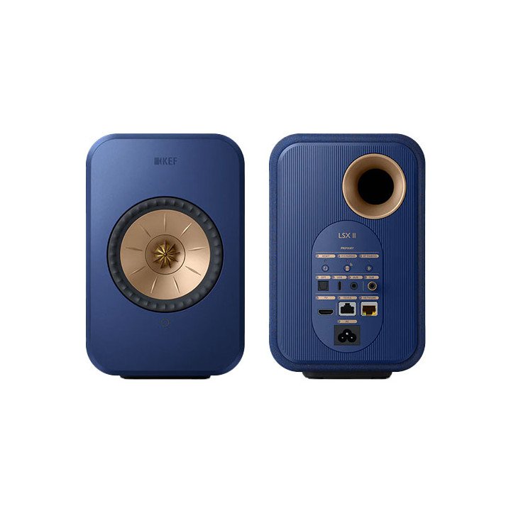 זוג רמקולים אלחוטיים Wireless HiFi Speakers LSX II KEF בצבע כחול