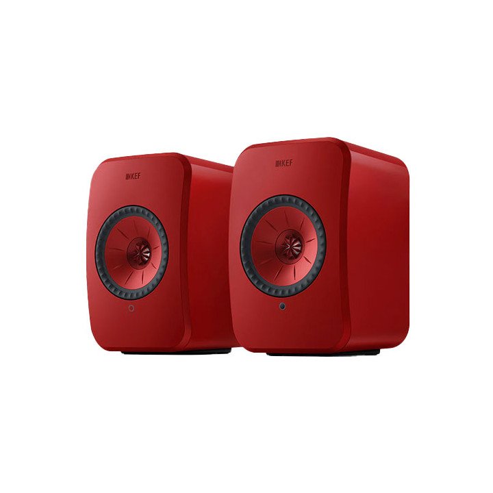 זוג רמקולים אלחוטיים Wireless HiFi Speakers LSX II KEF בצבע אדום