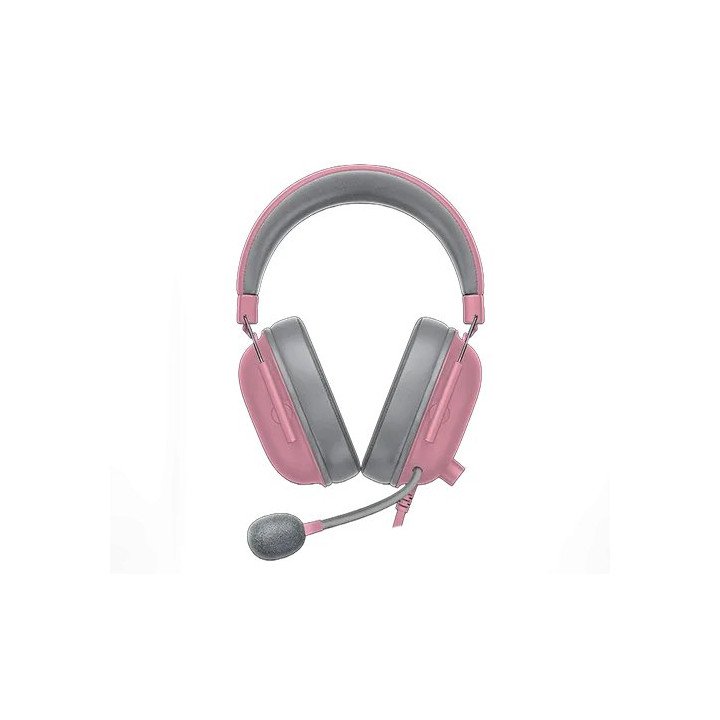אוזניות גיימינג חוטיות עם מיקרופון Razer BlackShark V2 X  בצבע ורוד