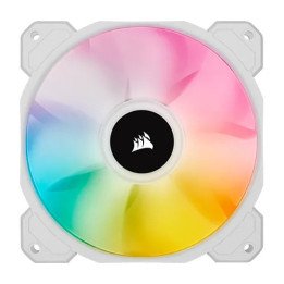 מאוורר למארז 12 ס''מ Corsair iCUE SP120 RGB ELITE בצבע לבן