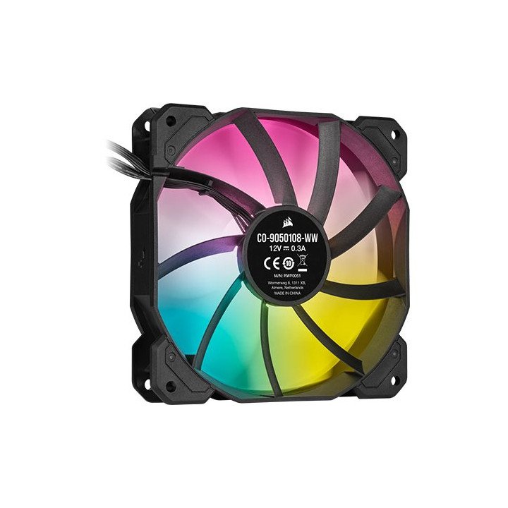 מאוורר למארז 12 ס''מ Corsair iCUE SP120 RGB ELITE בצבע שחור