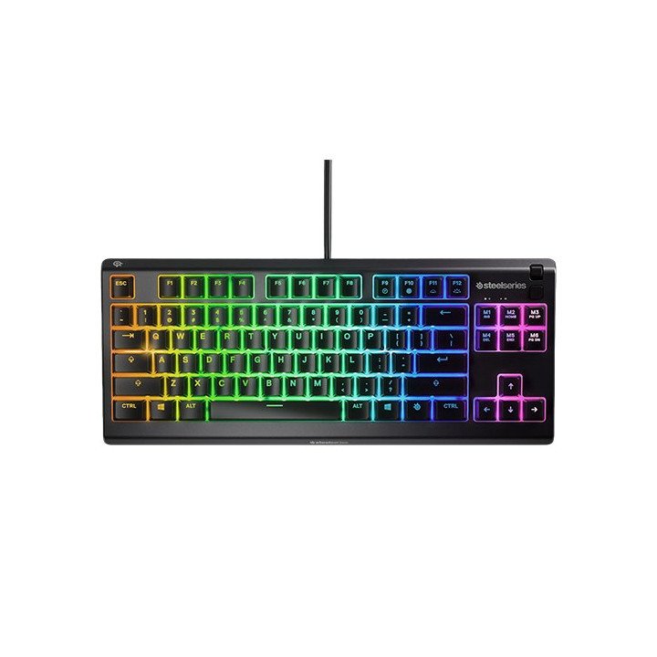 מקלדת גיימינג steelseries עם תאורת RGB עמיד למים עברית אנגלית Apex 3 T