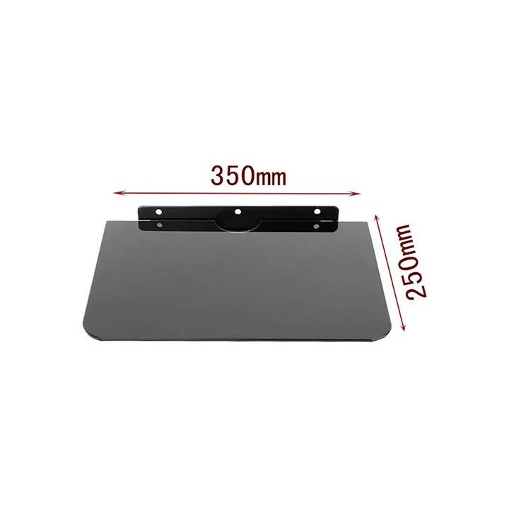מדף לממיר / DVD / סטרימר מזכוכית מחוסמת שחורה 35x25 עד 10 קילו V-Star 