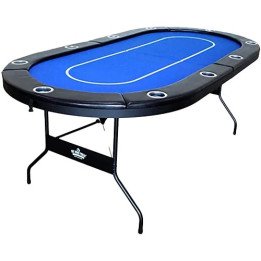 שולחן פוקר אליפטי מתקפל 213 ס"מ Hot Hand Poker סופרליג בצבע כחול - משל