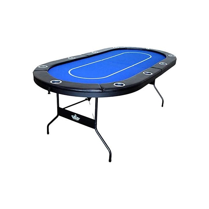 שולחן פוקר אליפטי מתקפל 213 ס"מ Hot Hand Poker סופרליג בצבע כחול - משל