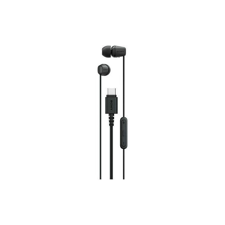 אוזניות סוני חוטיות עם מיקרופון SONY IN-EAR IER-EX15C USB-C בצבע שחור