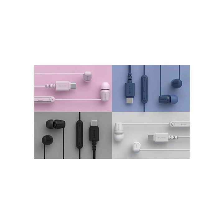 אוזניות סוני חוטיות עם מיקרופון SONY IN-EAR IER-EX15C USB-C בצבע לבן