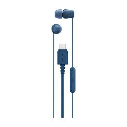 אוזניות סוני חוטיות עם מיקרופון SONY IN-EAR IER-EX15C USB-C בצבע כחול