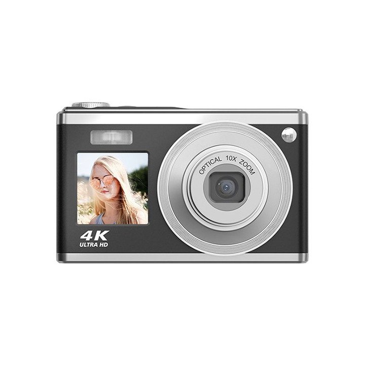 מצלמה דיגיטלית 64MP קומפקטית - וידאו 4K, מסך 2.8 אינץ, זום דיגיטלי x6,