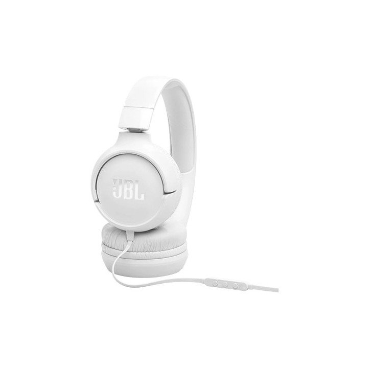 אוזניות JBL קשת חוטיות Tune 520C USB-C בצבע לבן
