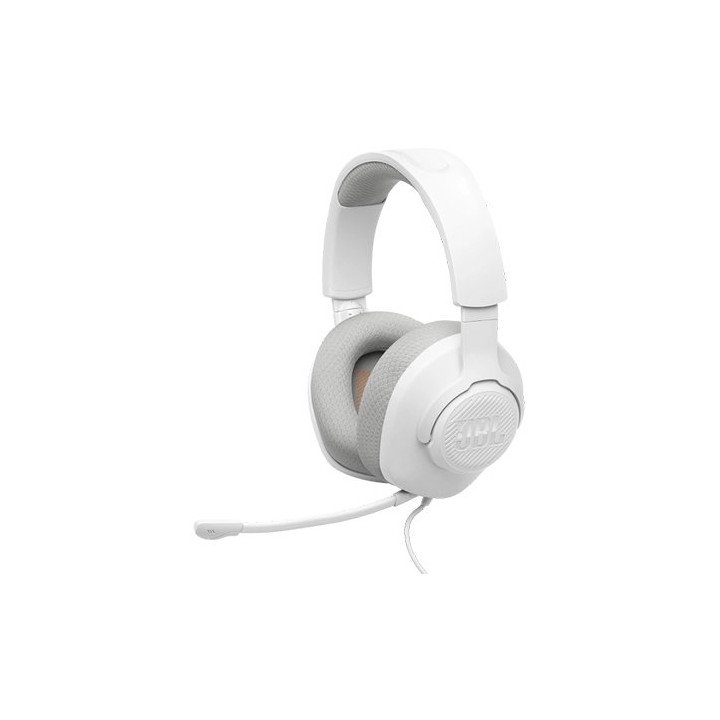 אוזניות JBL גיימינג חוטיות עם מיקרופון Quantum 100M2 בצבע לבן