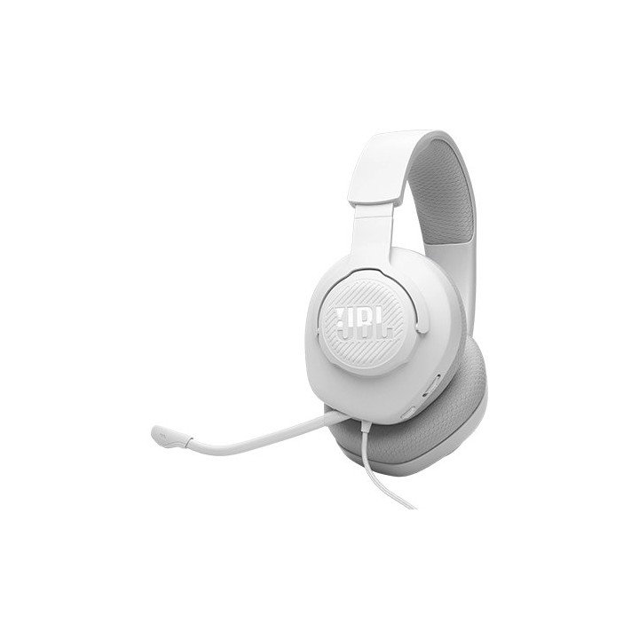 אוזניות JBL גיימינג חוטיות עם מיקרופון Quantum 100M2 בצבע לבן