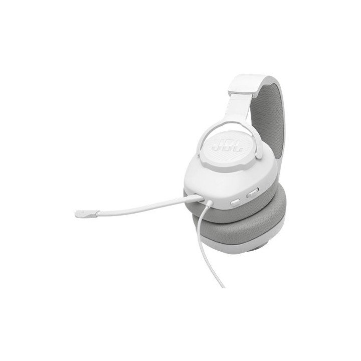 אוזניות JBL גיימינג חוטיות עם מיקרופון Quantum 100M2 בצבע לבן