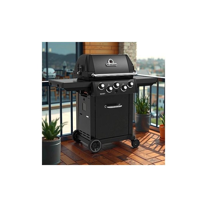 גריל גז 3 מבערים עם כירת צד ושיפוד Broil King Signet™ 390 65,000BTU שח