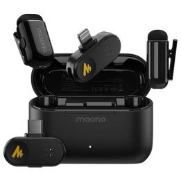 מיקרופון דש אלחוטי עם משדר ומקלט MAONO WAVE T1 MINI 2.4GHz