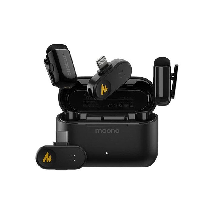 מיקרופון דש אלחוטי עם משדר ומקלט MAONO WAVE T1 MINI 2.4GHz