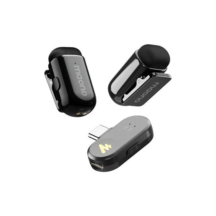 מיקרופון דש אלחוטי עם משדר ומקלט MAONO WAVE T1 MINI 2.4GHz