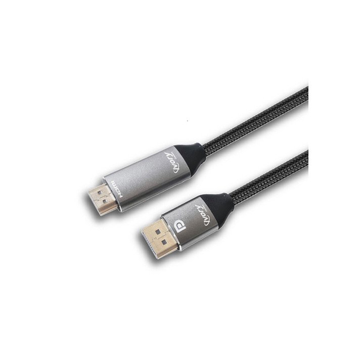 כבל מסך DP ל- 4K HDMI – אורך 1.8 מטר – תומך 4K/60Hz – מבית Super Conne