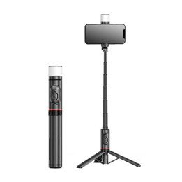 מוט סלפי + חצובה עם תאורה לטלפון סלולרי Super Mobile Selfie Stick Trip
