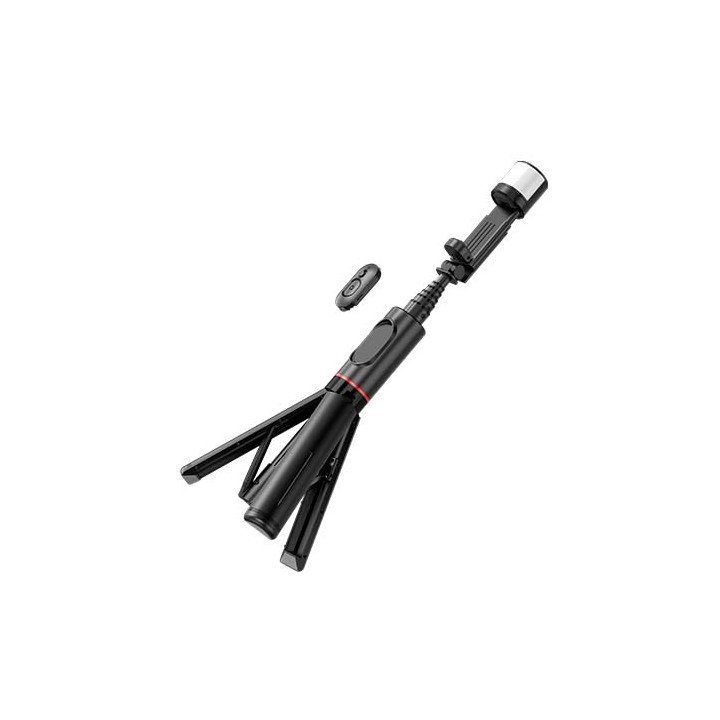מוט סלפי + חצובה עם תאורה לטלפון סלולרי Super Mobile Selfie Stick Trip