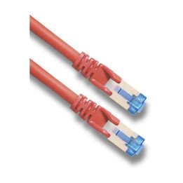 כבל רשת Super Connect CAT6A באורך כ-0.5 מטר בצבע אדום