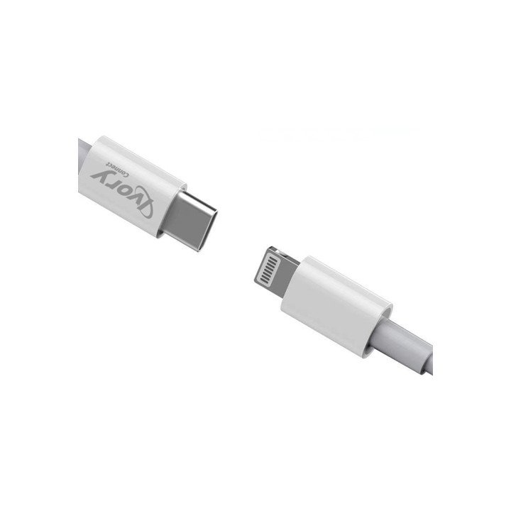 כבל טעינה לאייפון Type-C סנכרון מאושר אפל לחיבור Lightning באורך כ- 1 