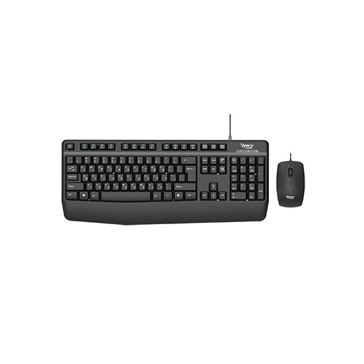 סט מקלדת ועכבר חוטיים Super Peripherals S110 עברית ואנגלית בצבע שחור