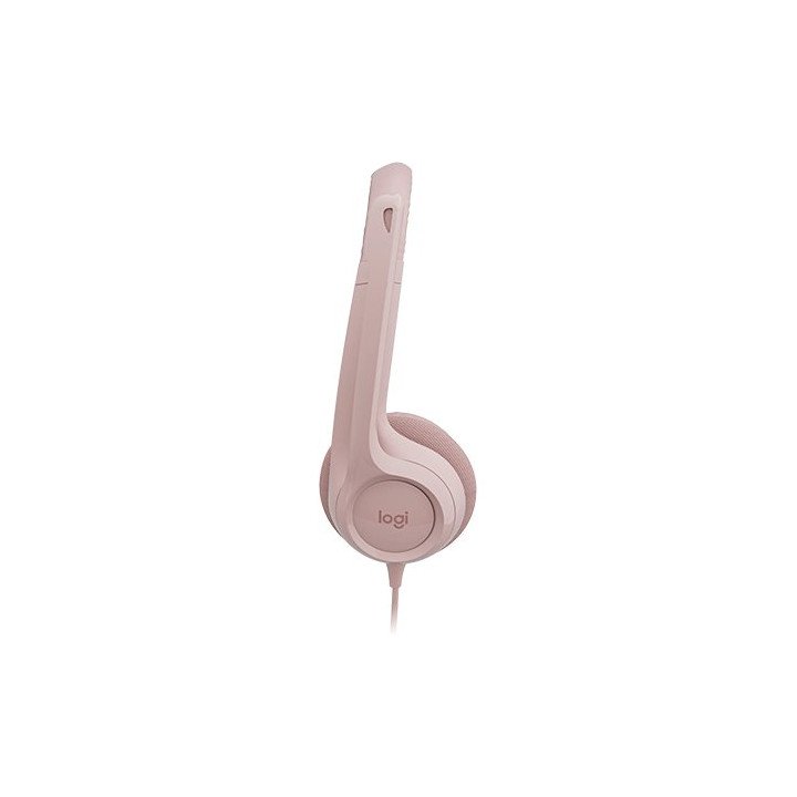 אוזניות Logitech H390 USB Headset עם מיקרופון בצבע ורוד