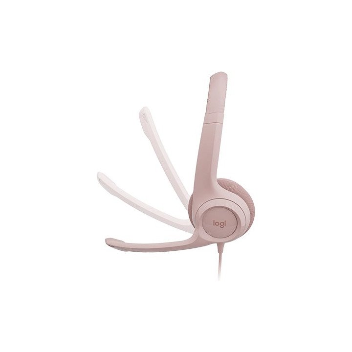 אוזניות Logitech H390 USB Headset עם מיקרופון בצבע ורוד