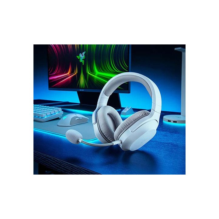 אוזניות גיימינג אלחוטיות עם מיקרופון Razer Barracuda X צבע לבן