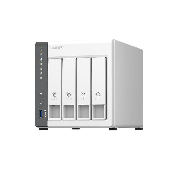 שרת אחסון QNAP TS-433 4-bay NAS כולל 4 מפרצי הרחבה עם מעבד ARM Cortex-